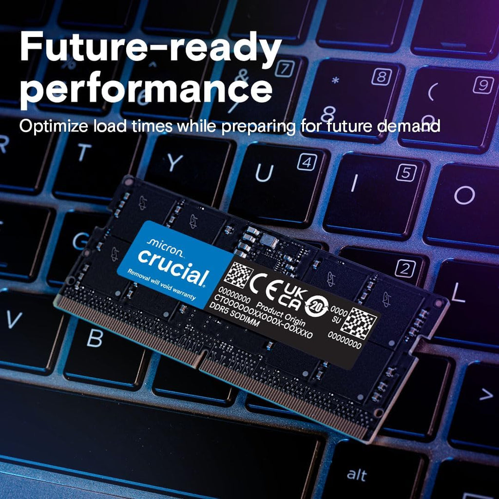 Crucial DDR5 RAM 16GB 4800MHz SODIMM CL40 Mini PC Laptop CT16G48C40S5